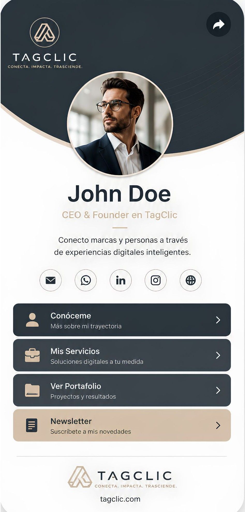 Captura de pantalla de ejemplos de páginas biolink